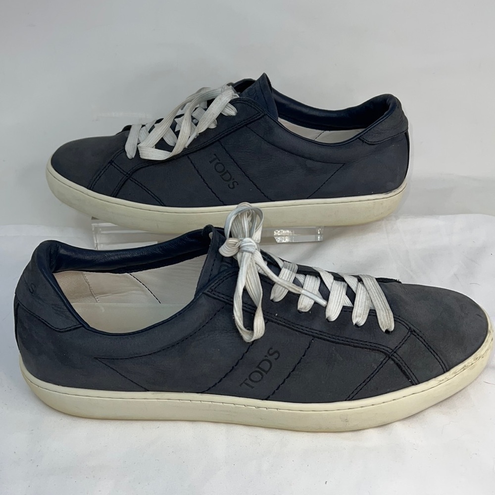 Men’s Sz 9 Tod’s Blue Suede Tennis Shoes Sneakers